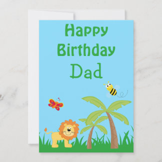 Happy Birthday Vater Colorful Safari Feiertagskarte