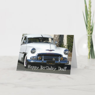 Happy Birthday Vater Klassische weiße Autokarte Karte