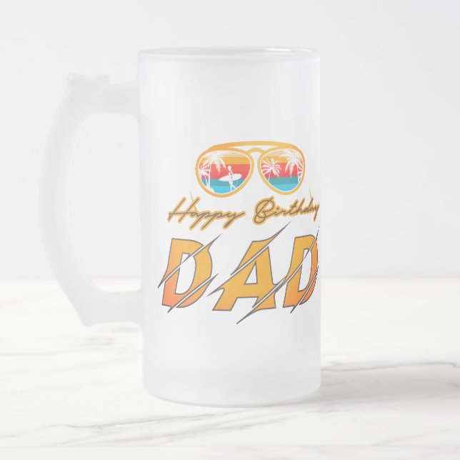 Happy Birthday Vater Mattglas Bierglas (Links)