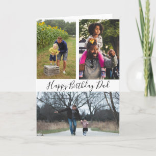 Happy Birthday Vater Modern 3 Collage Foto Karte