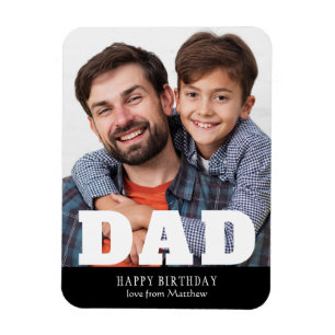 Happy Birthday Vater Modernes Personalisiertes Fot Magnet