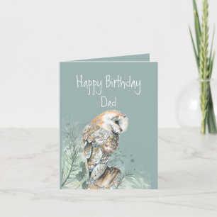 Happy Birthday Vater Vater Barn Owl Urlaubskarte Feiertagskarte