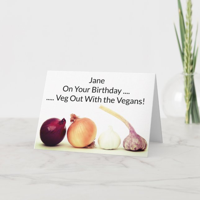 Happy Birthday Vegane Gemüse Karte (Vorderseite)