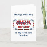 Happy Birthday Veteran Daughter Card Karte<br><div class="desc">Christliche Geburtstagskarte für die militärische Veteran-Tochter! Beinhaltet die Segen-Schrift und die Geburtstagswünsche.</div>