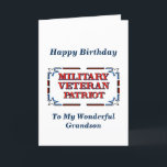 Happy Birthday Veteran Grandson Card Karte<br><div class="desc">Christliche Geburtstagskarte für den Kriegsveteranen Grandson! Beinhaltet die Segen-Schrift und die Geburtstagswünsche.</div>