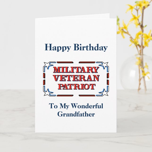 Happy Birthday Veteran Großvater Card Karte (Gelbe Blume)
