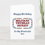 Happy Birthday Veteran Son Card Karte<br><div class="desc">Christliche Geburtstagskarte für den Militärveteranen-Sohn! Beinhaltet die Segen-Schrift und die Geburtstagswünsche.</div>