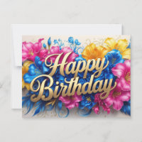 Happy Birthday Vibrant Hibiskus Blume