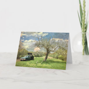 Happy Birthday Vintag Farm Truck Karte