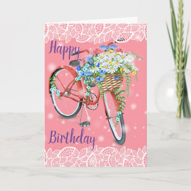 Happy Birthday Vintag Karte (Vorderseite)