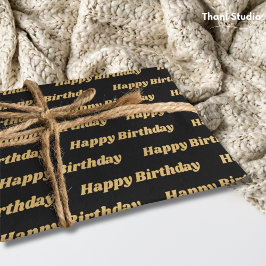 Happy Birthday Vintag Retro Simple Navy Seidenpapier