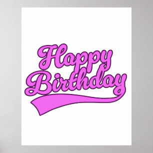 Happy Birthday Vintag Schriftart Poster