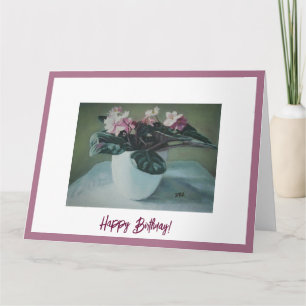 Happy Birthday Vintage hübsche rosa Veilchen schön Karte