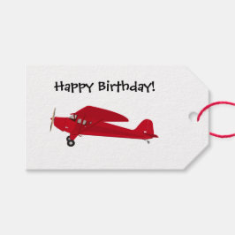 Happy Birthday Vintagen Flugzeug Geschenktasten Geschenkanhänger