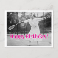 Happy Birthday Vintagen Woman Tennis Player