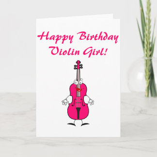 Happy Birthday Violin Girl Karte