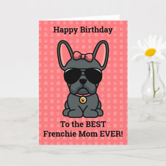 Happy Birthday von Hund Blue French Bulldog Karte