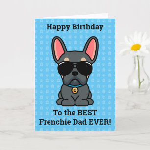 Happy Birthday von Hund Blue Tan French Bulldog Karte