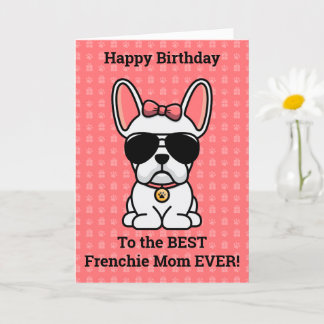 Happy Birthday von Hund White French Bulldog Card Karte