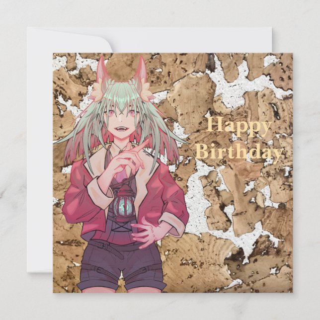 Happy birthday VTuber Einladung (Vorderseite)