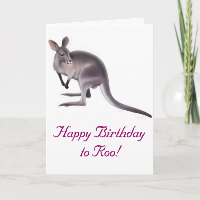 Happy Birthday Wallaby Card Karte (Vorderseite)