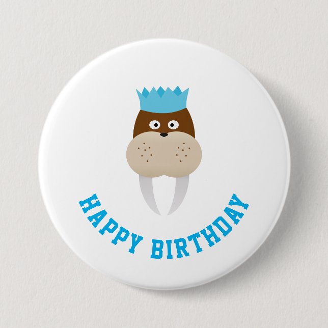 Happy Birthday Walrus Button (Vorderseite)