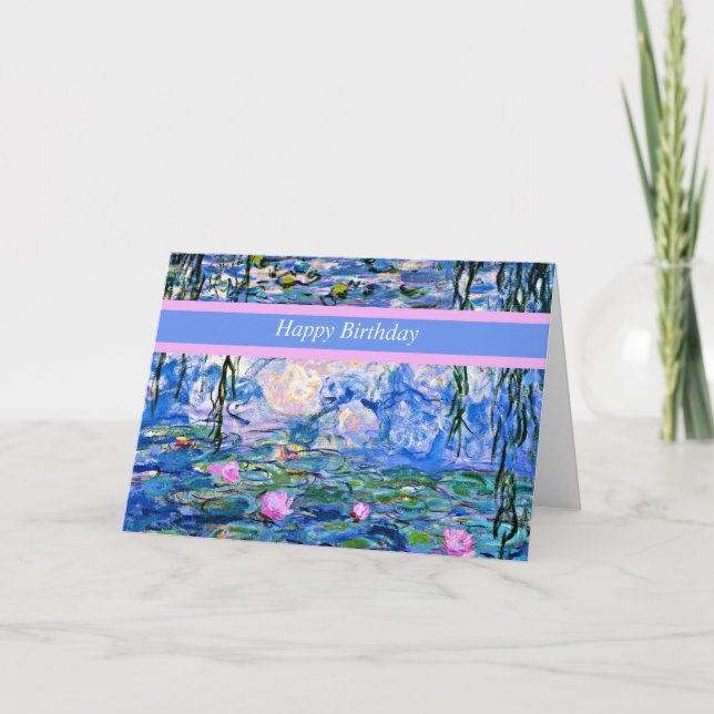 Happy Birthday, Water Lilies Template Karte (Vorderseite)