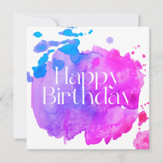 Happy Birthday Watercolor Card Einladung
