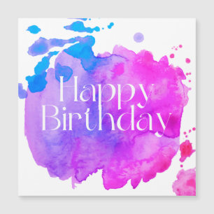Happy Birthday Watercolor Card Magneteinladung
