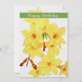 Happy Birthday Watercolor Jasmine Blume Card Feiertagskarte