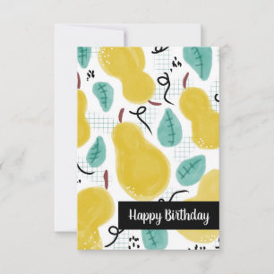 Happy Birthday Watercolor Pears Karte