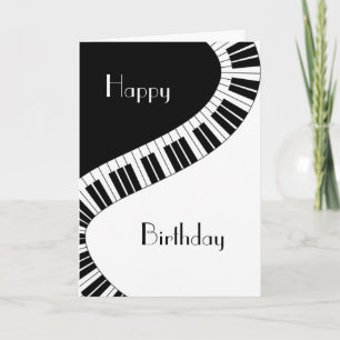 Happy Birthday - Wavy Curved Piano Keys Karte