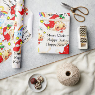 Happy Birthday Weihnachten Einhorn Geschenkpapier