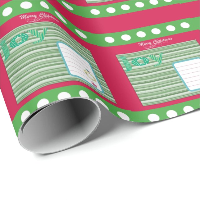 Happy Birthday Weihnachts Joy Wrapping Paper Geschenkpapier (Rolleneckpunkt)