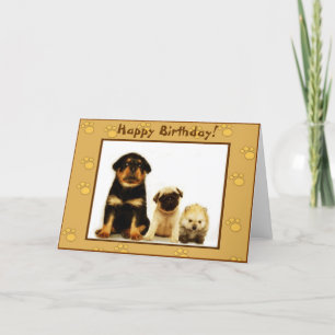 Happy Birthday Welpen Grußkarte Karte