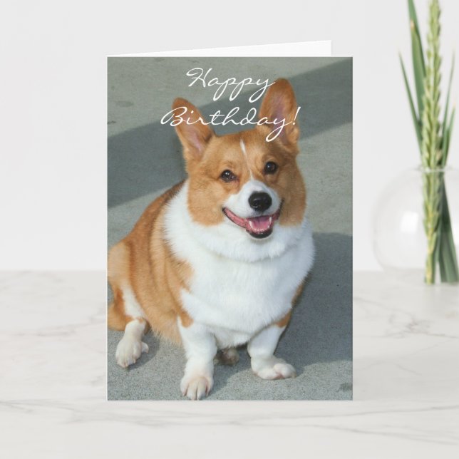 Happy Birthday Welsh Corgi Grußkarte Karte (Vorderseite)