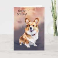 Happy Birthday Welsh Pembroke Corgi Dog Card