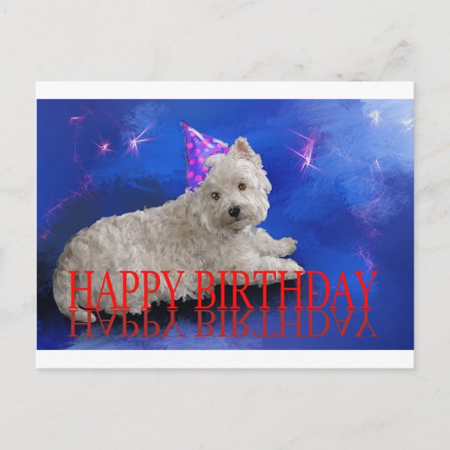 Happy Birthday Westie Postkarte (Vorderseite)