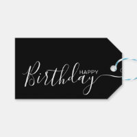 Happy Birthday White Black Modern