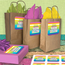 Happy Birthday White Cake Vibranred Icing Quadratischer Aufkleber