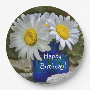 Happy Birthday White Daisy Pappteller