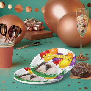 Happy Birthday White Guinea Schweinefilet Party Ba Pappteller