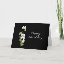 Happy Birthday White Orchids Karte