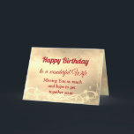 Happy Birthday Wife Card Karte<br><div class="desc">Luxury Gold Distanz Happy Birthday Wife personalised Greeting Card.</div>