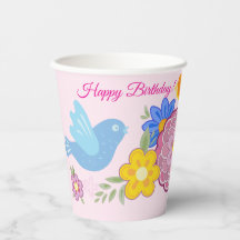 Happy Birthday Wild Blume Garden Birds Muster