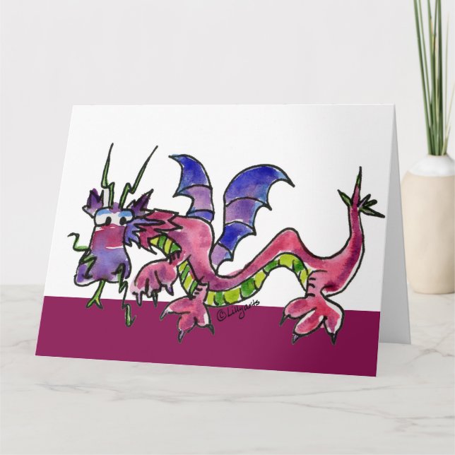 Happy Birthday Wild Dragon Beast Card Karte (Vorderseite)