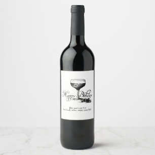Happy Birthday Wine Label von uns Weinetikett