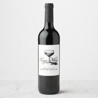 Happy Birthday Wine Label von uns Weinetikett