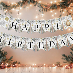 Happy Birthday Winter bunte Banner