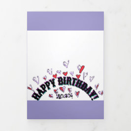 HAPPY BIRTHDAY WISH CARD PIXEL ART DREIFACH GEFALTETE EINLADUNG